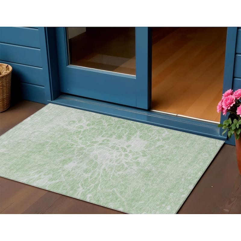 HomeRoots Abstract Transitional Rectangle Outdoor Rug - 3' x 5'