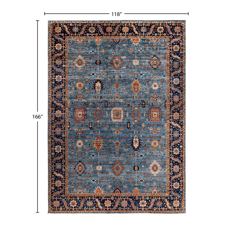 Serapi One-of-a-Kind Hand-Knotted Area Rug - Blue - 9' 10" x 13' 10"