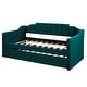 preview thumbnail 11 of 9, Twin Size Daybed Green Upholstered Sleeper Sofa Bed with Trundle