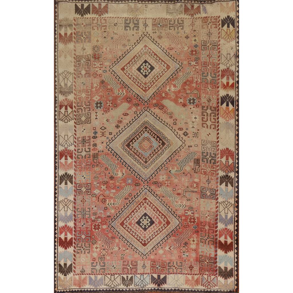 Tribal Shiraz Persian Vintage Area Rug Bedroom Handmade Wool Carpet - 5'4"x 8'5"