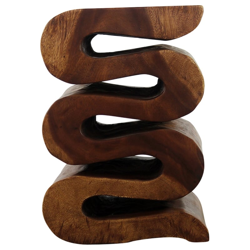 Haussmann® Wood Wave Verve Accent Table 14x14x20 in H Walnut Oil - 14 x 14 x 20