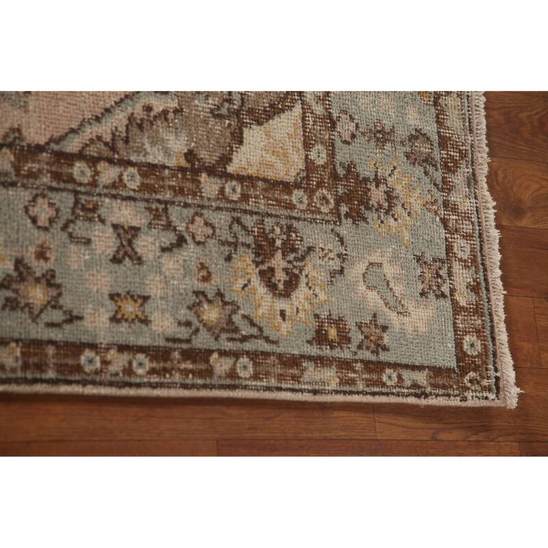 Anatolian Distressed Vintage Area Rug Hand-Knotted Wool Carpet - 5'5"x 8'7"