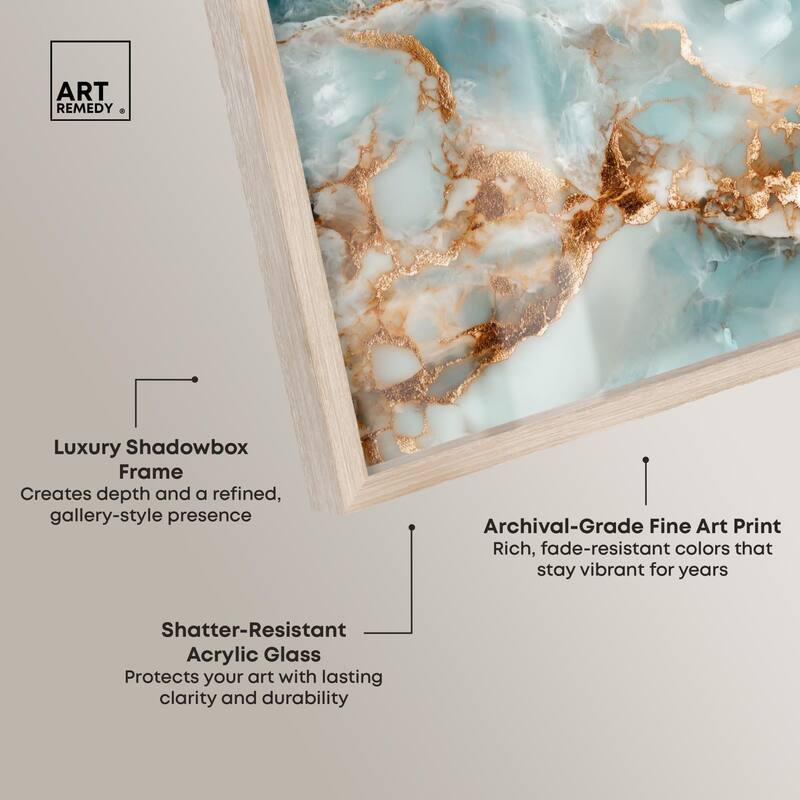 Teal Marble Majesty Shadowbox by Art Remedy