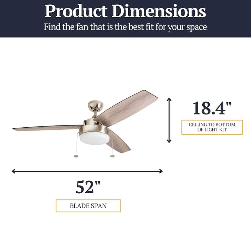 Copper Grove Andreas 52-inch Brushed Nickel LED Ceiling Fan with 3 Barnwood Blades