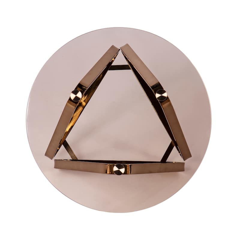 SEI Furniture Sawtelle Contemporary Geometric Round Champagne Glass Side Table