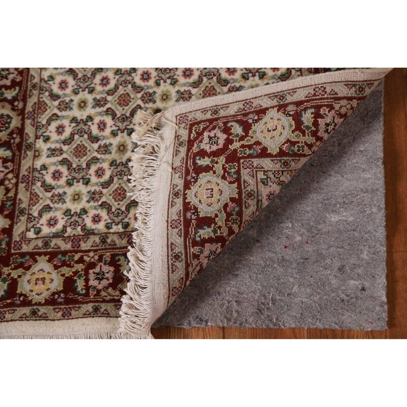 Hand Knotted Oriental 100% Wool Carpet Traditional Floral Beige & Ivories Tabriz Runner Rug - 20' 2'' X 2' 5''
