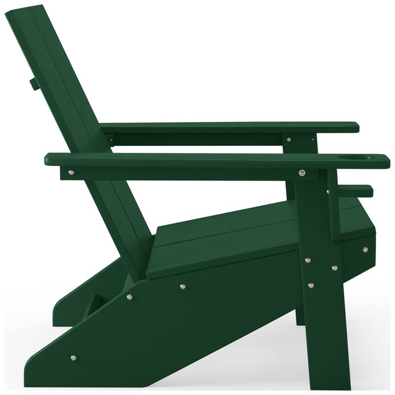 Coastin Modern Poly Adirondack Chair With Ottoman (Set of 2)