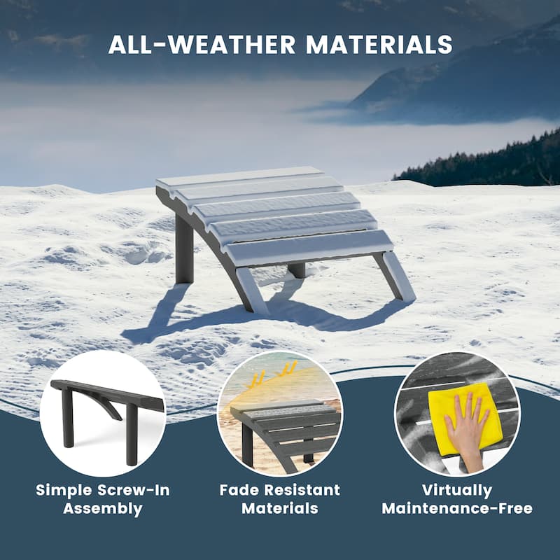 Polytrends Coastline Outdoor Poly Adirondack Ottoman
