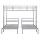 preview thumbnail 6 of 6, Full Over Twin&Twin Triple Bunk Bed for 3 w/Built-in Shelf & Guardrail