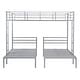 preview thumbnail 13 of 11, Full Over Twin & Twin Bunk Bed with Guardrail, MDF Shelf, Space-Saving Design, Silver