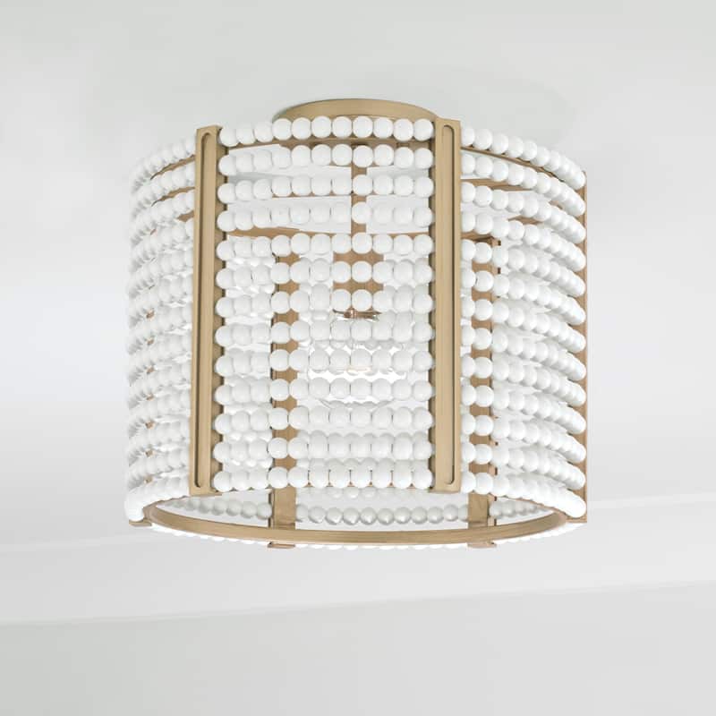 Brynn 1-light Painted Aged Brass Convertible Pendant/ Semi-Flush Mount