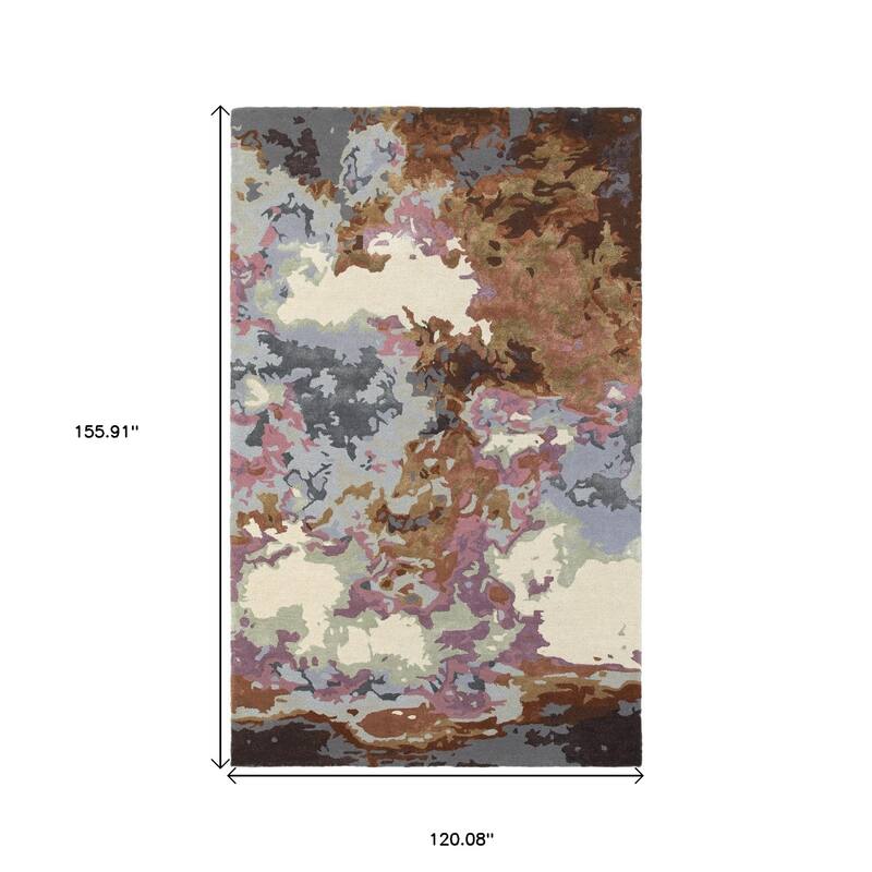 HomeRoots Abstract Industrial Rectangle Area Rug - 155.91 in. x 120.08 in. x 0.39 in.