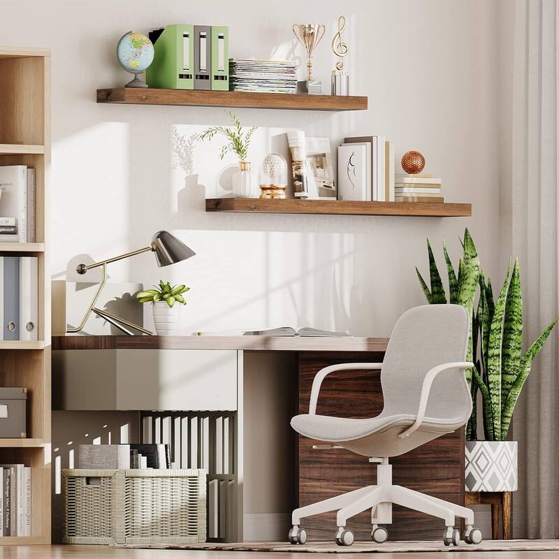 Floating Shelves, Wall Shelf Set of 2, 47.2 Inch Hanging Shelf - 7.9"D x 47.2"W x 1.5"H