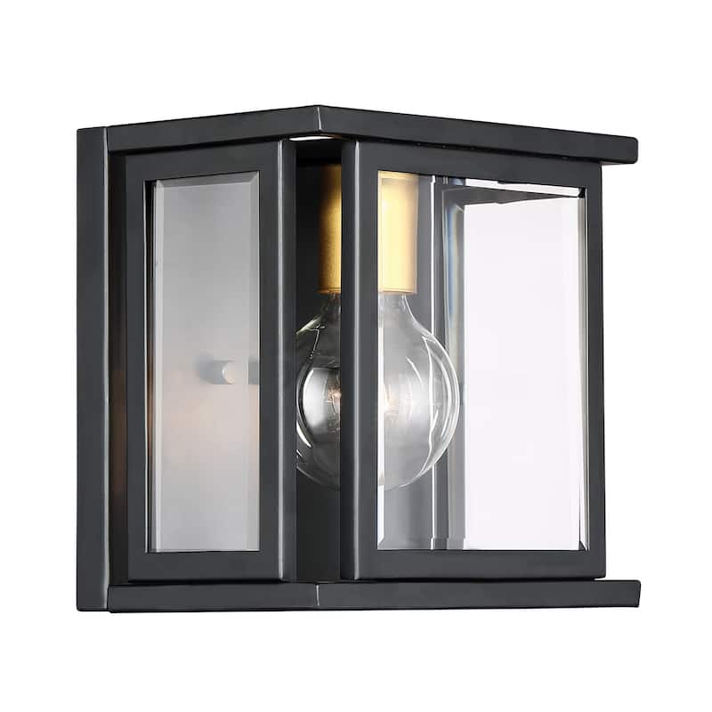 Nuvo Lighting 60/6411 Payne 8" Tall Wall Sconce with Glass Panel - Black