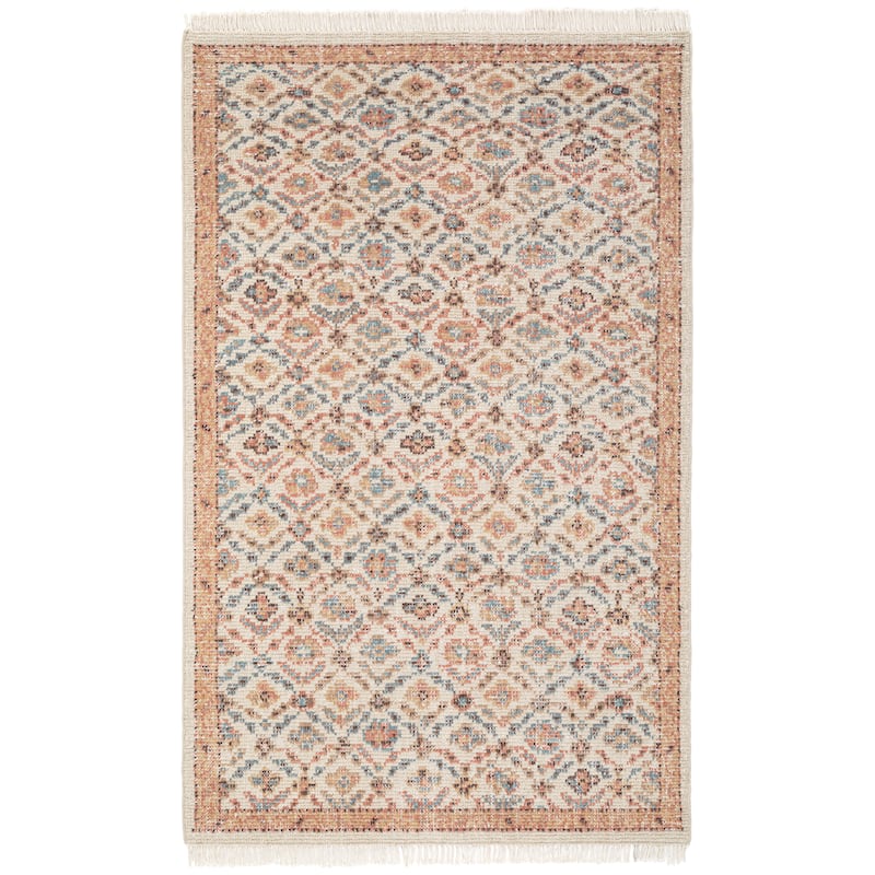 Terra by Obeetee Palace Trellis Beige Rug - 2'x3' - Natural/Criss Cross