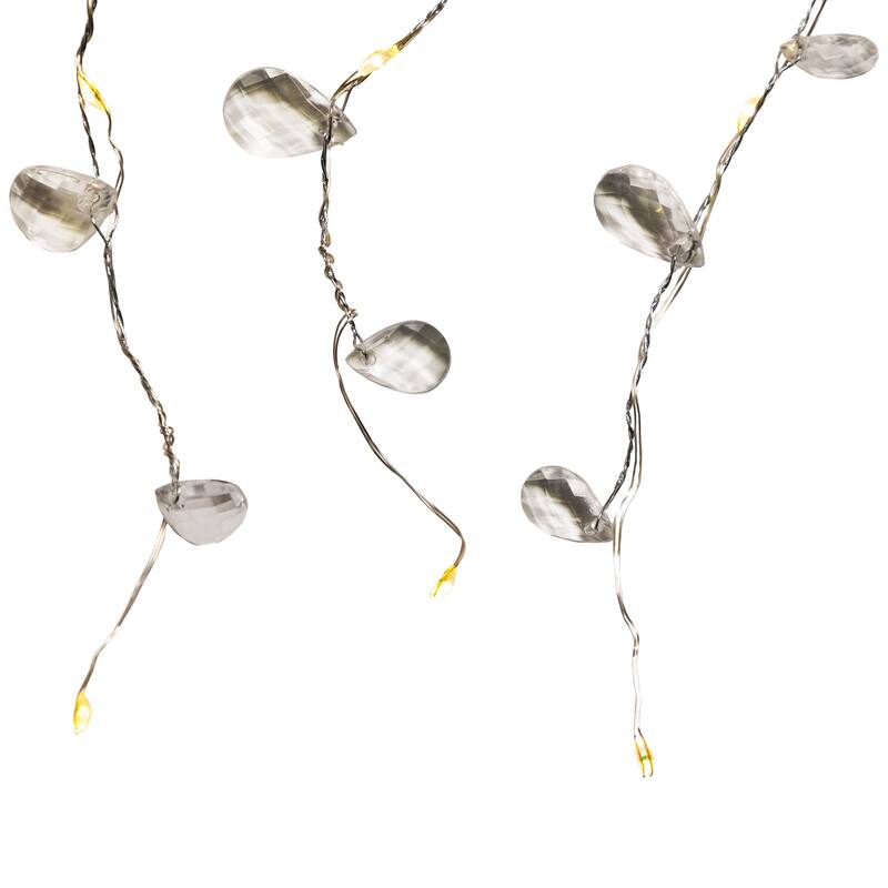 LED Lighted Willow Branch Christmas Spray - 40" - Silver - Warm White