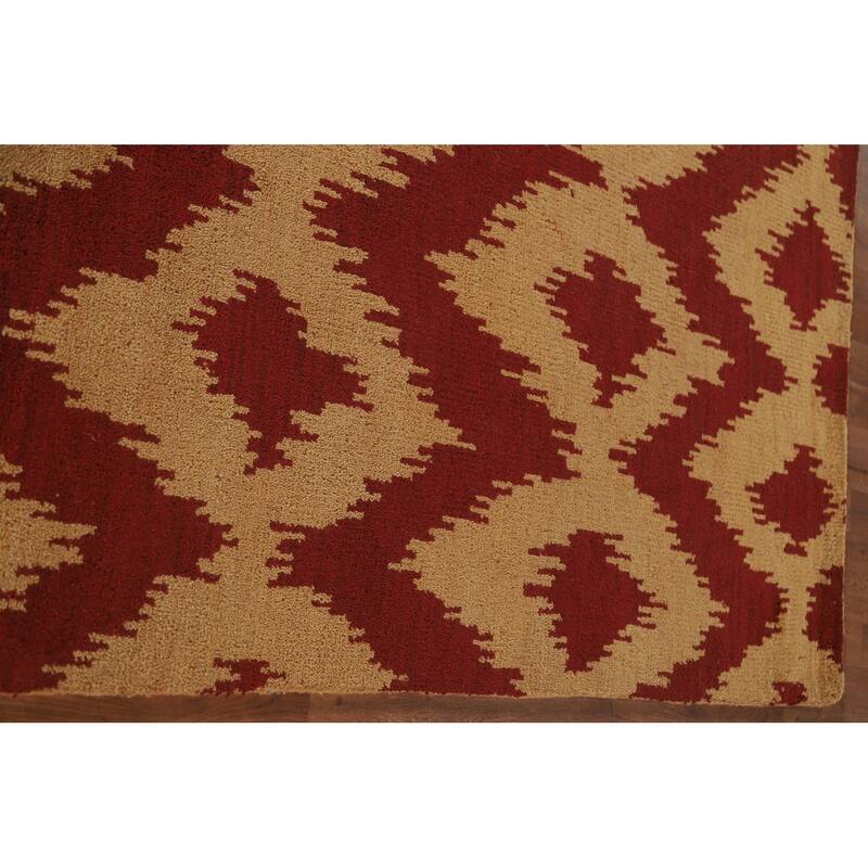 Hand Knotted Oriental 100% Wool Carpet Modern All-Over Yellow & Gold Gabbeh Area Rug - 7' 11'' X 5' 1''