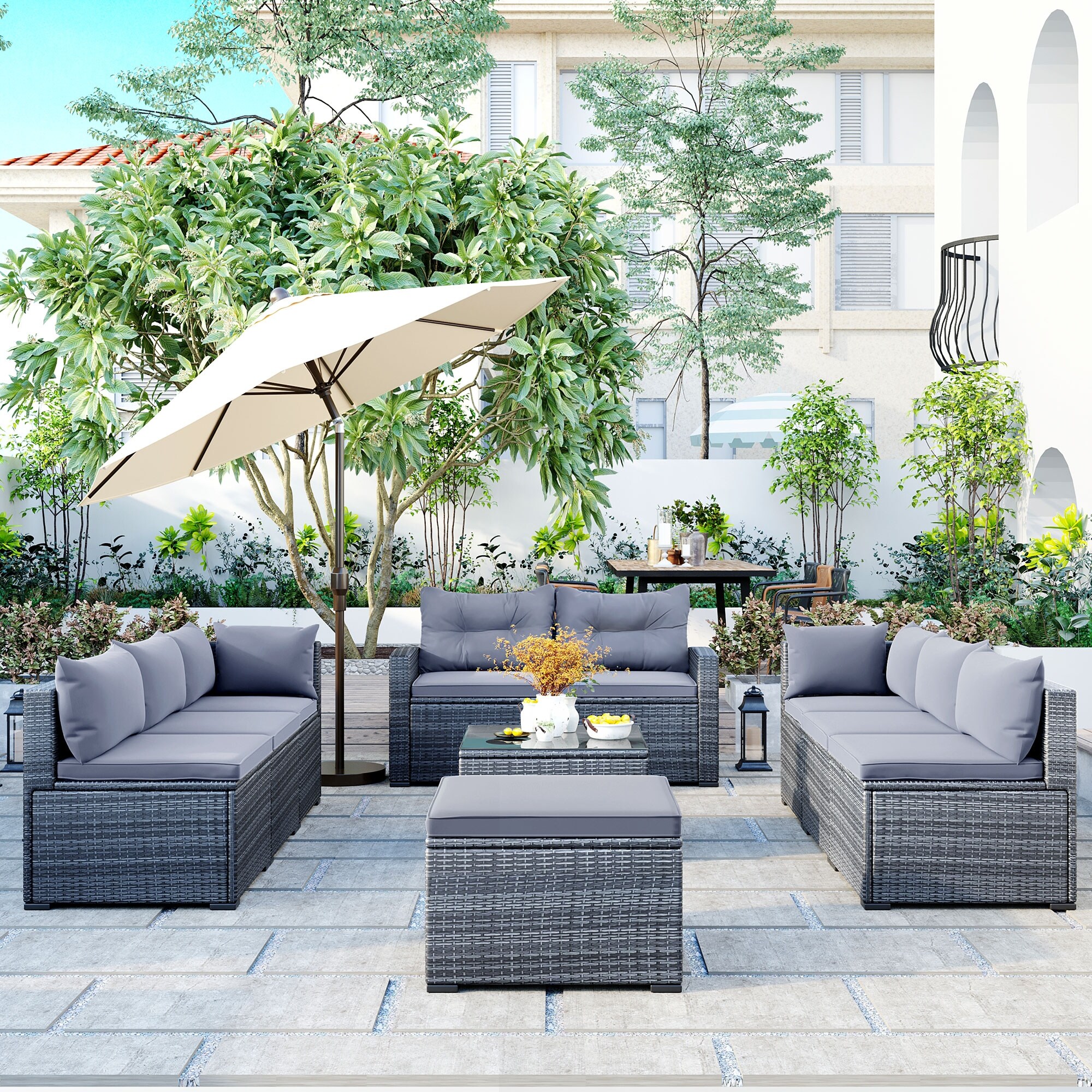 Assembled rattan sofa sets online