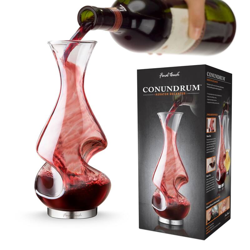Final Touch Conundrum Aerator Wine Decanter - 12.7 Oz.