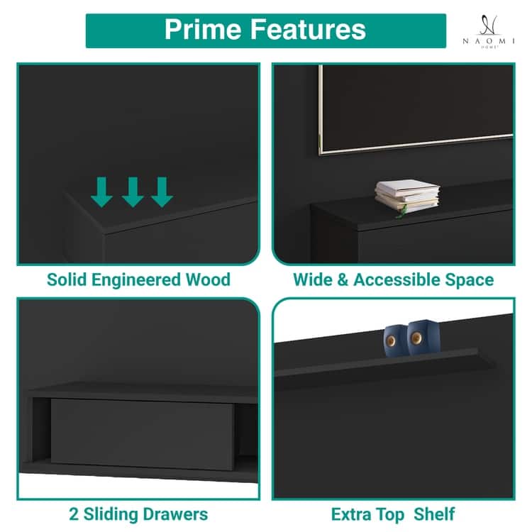 Wall-Mounted Entertainment Center with Multiple Storage Options for TVs up to 70 Inches