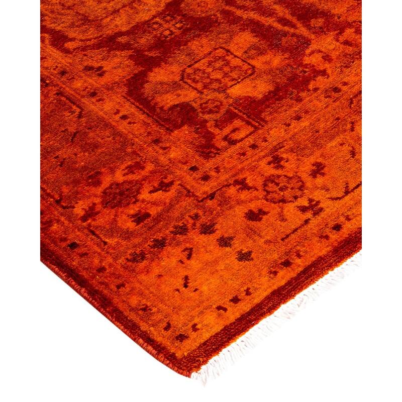 Vibrance One-of-a-Kind Hand-Knotted Runner Rug - Orange, 2' 6" x 17' 7" - 2' 6" x 17' 7"