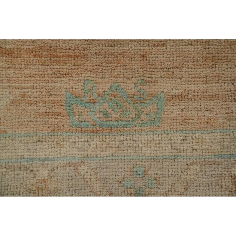 Hand Knotted Transitional Wool Orange Floral Area Rug - 15' 0'' X 12' 3''