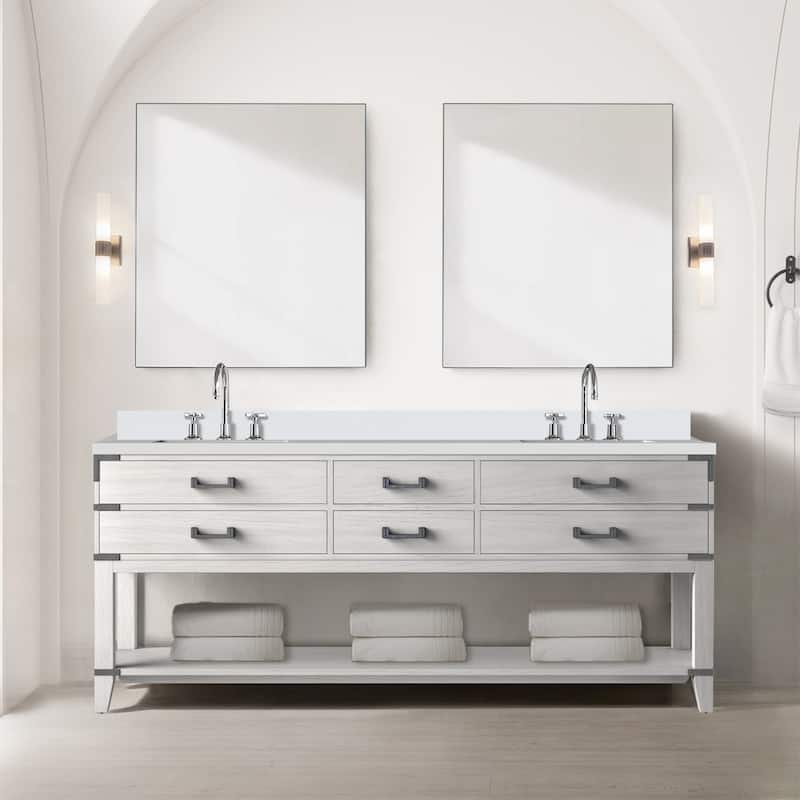 Norwalk Bath Vanity with Quartz Top, Sink, Mirror and Faucet