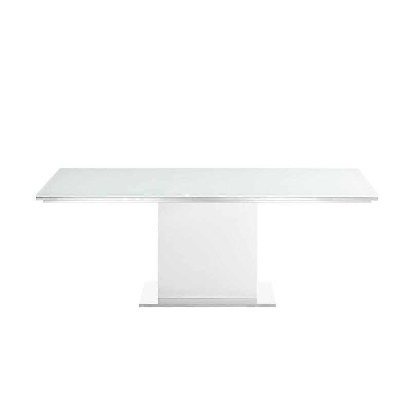 Bianca Dining Table with White Base and White Marbled Porcelain Top