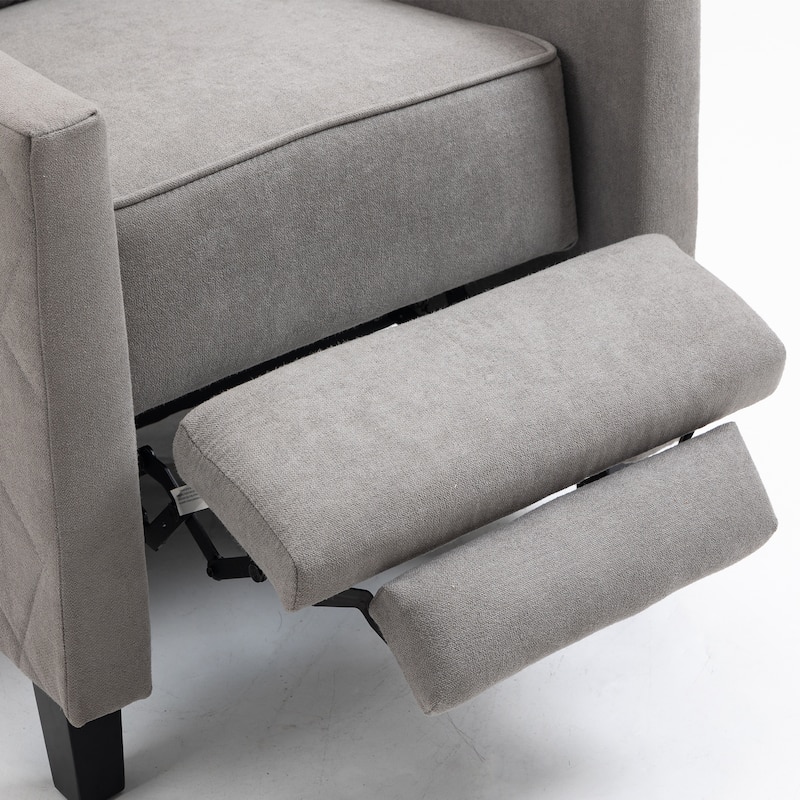 AVAWING Push Back Recliner Chair Linen Wing Back Chair