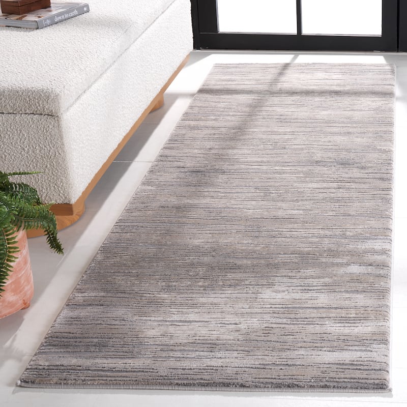 SAFAVIEH Meadow Dorathy Modern Abstract Rug - 2'7" x 8' Runner - Beige/Grey