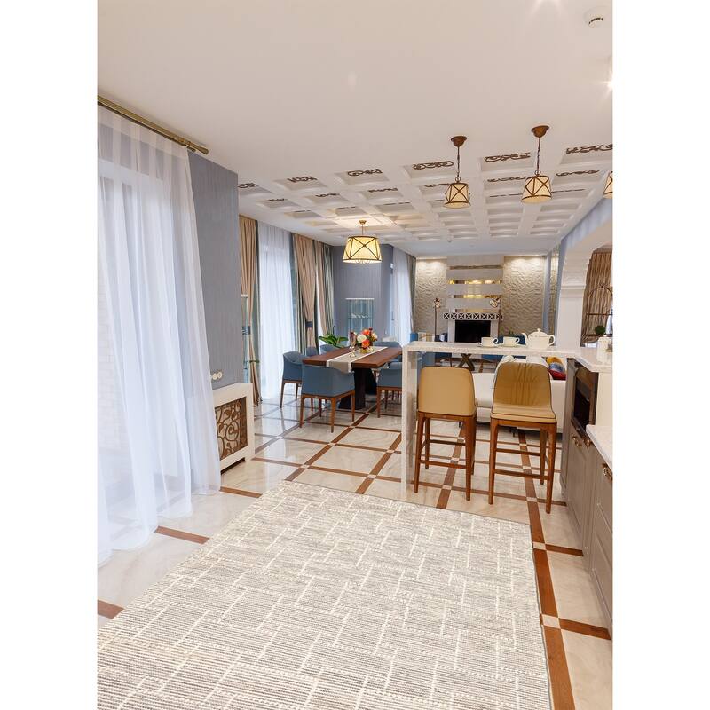 ECARPETGALLERY Braid weave Sienna Cream Wool Rug - 5'0 x 7'10