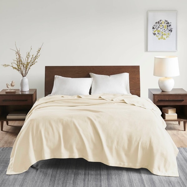 slide 2 of 4, Madison Park Egyptian Cotton Solid Blanket Full/Queen - Ivory