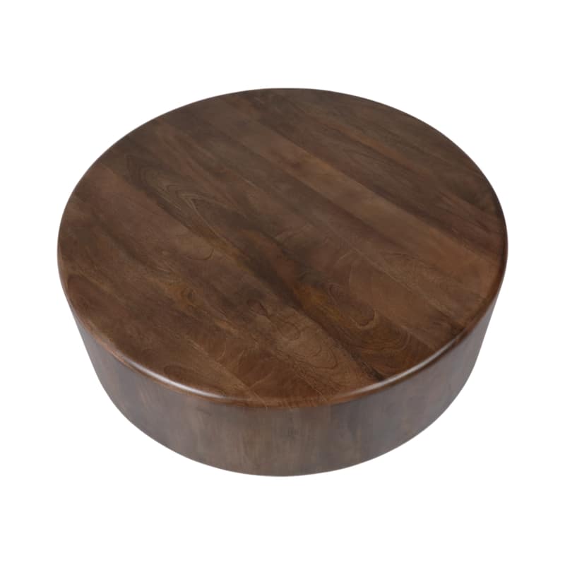Wood Coffee Table Round Metallic Finish Modern Home Decor - 16" Blue - 36" x 36" x 15.5"