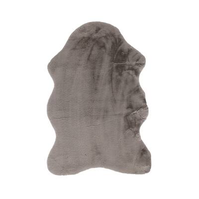 Luxe Faux Rabbit Fur Sheepskin Rug 2 x 3 - Grey - 2' x 3'