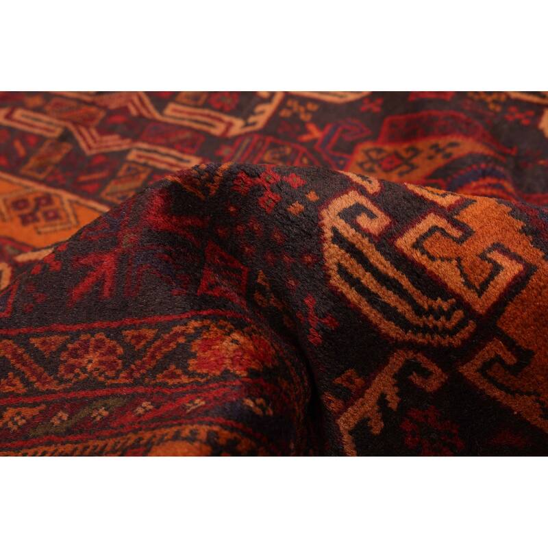 ECARPETGALLERY Hand-knotted Teimani Black, Orange Wool Rug - 3'9 x 7'1