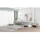 preview thumbnail 16 of 27, Multifunctional Extending Daybed with Trundle, Twin to King Wood Sofa Bed with Headboard for Small Spaces, No Box Spring Needed