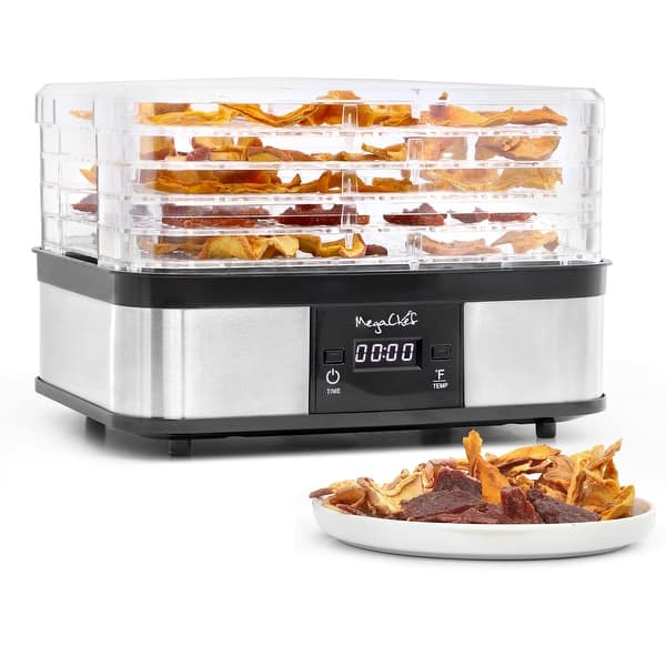 slide 2 of 7, 5 Tier Clear Window Food Dehydrator Timer and Temperature Control