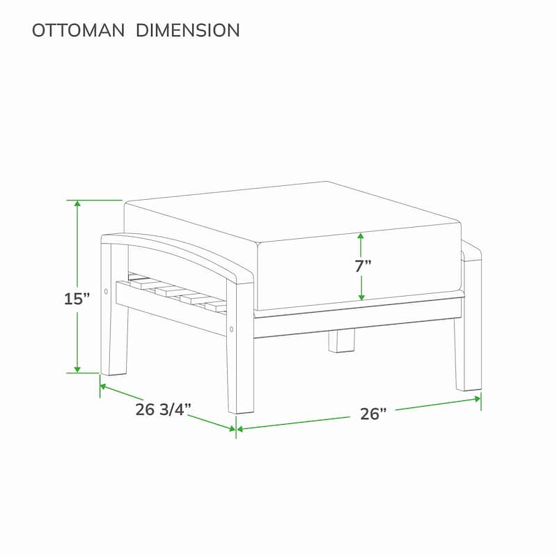 Cambridge Casual Leon 2-piece Teak Patio Club Chair with Ottoman