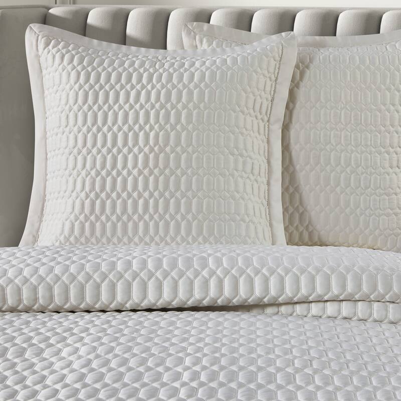J. Queen New York Brilliance Euro Quilted Sham - Ivory