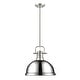 preview thumbnail 8 of 11, Duncan 1-light Hanging Dome Pendant with Rod