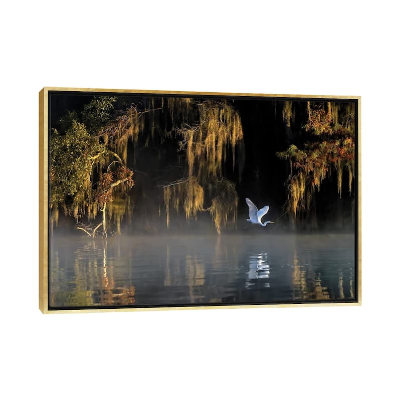 iCanvas "Egret" by Hua Zhu Framed Canvas Print - Gold - 18x26