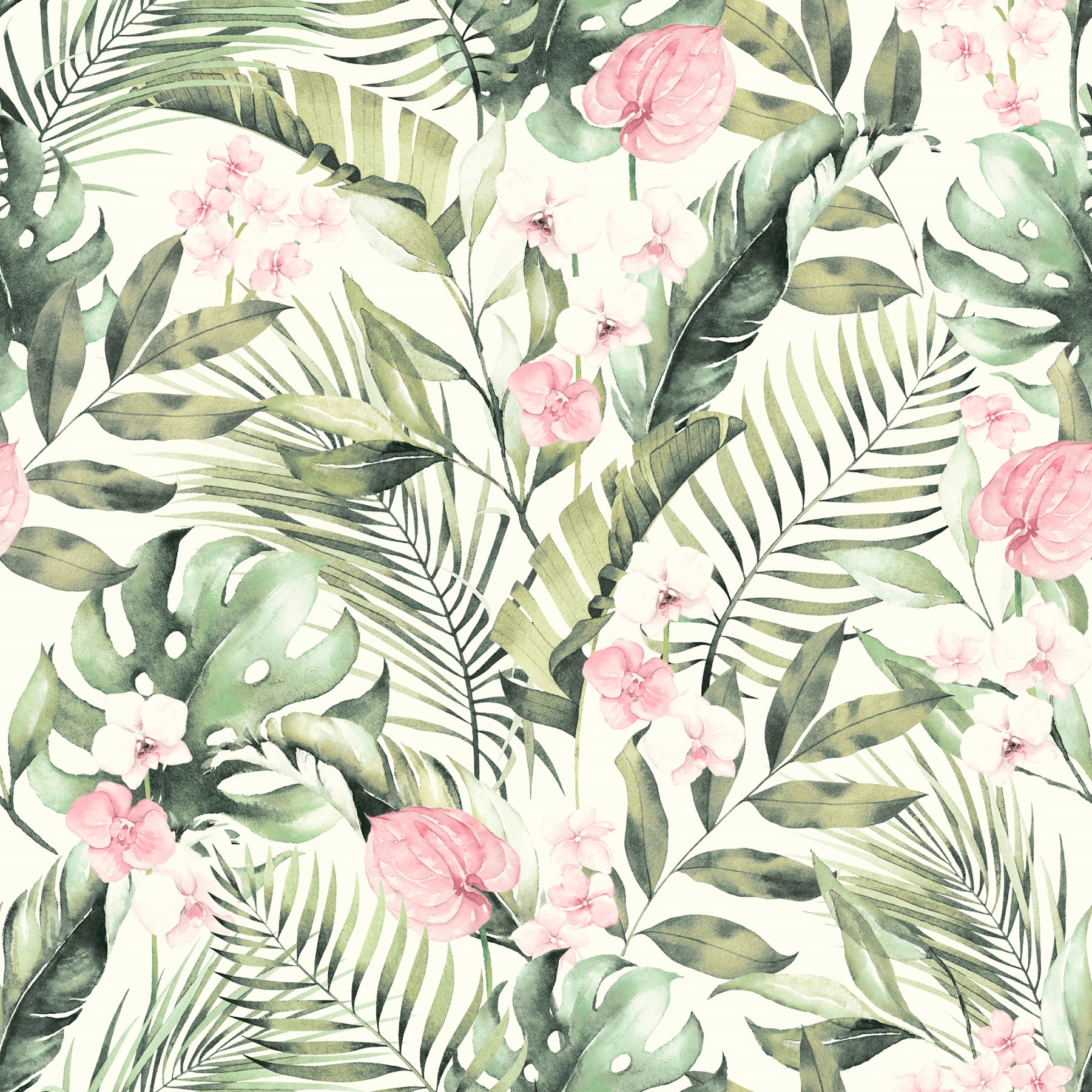 Arthouse Harrietta Green Tropical Floral Wallpaper