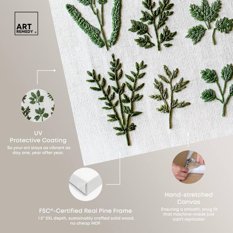 Stitched Sprout II Canvas by Art Remedy, Gallery Wrapped