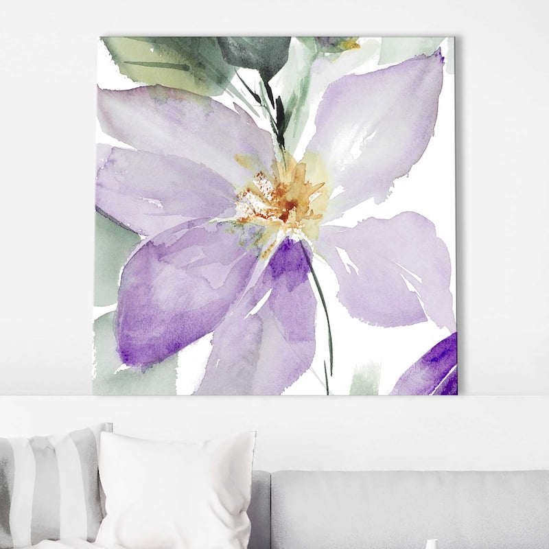 "Clematis in Purple Shades I" Print on Canvas