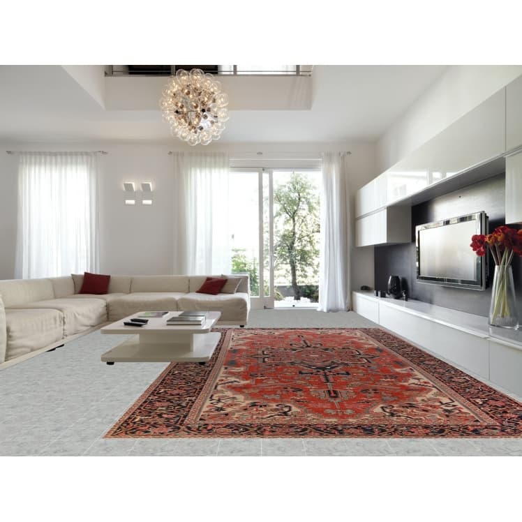 Pre-1900 Antique Vegetable Dye Heriz Serapi Persian Large Wool Carpet - 10'10"x 18'3"