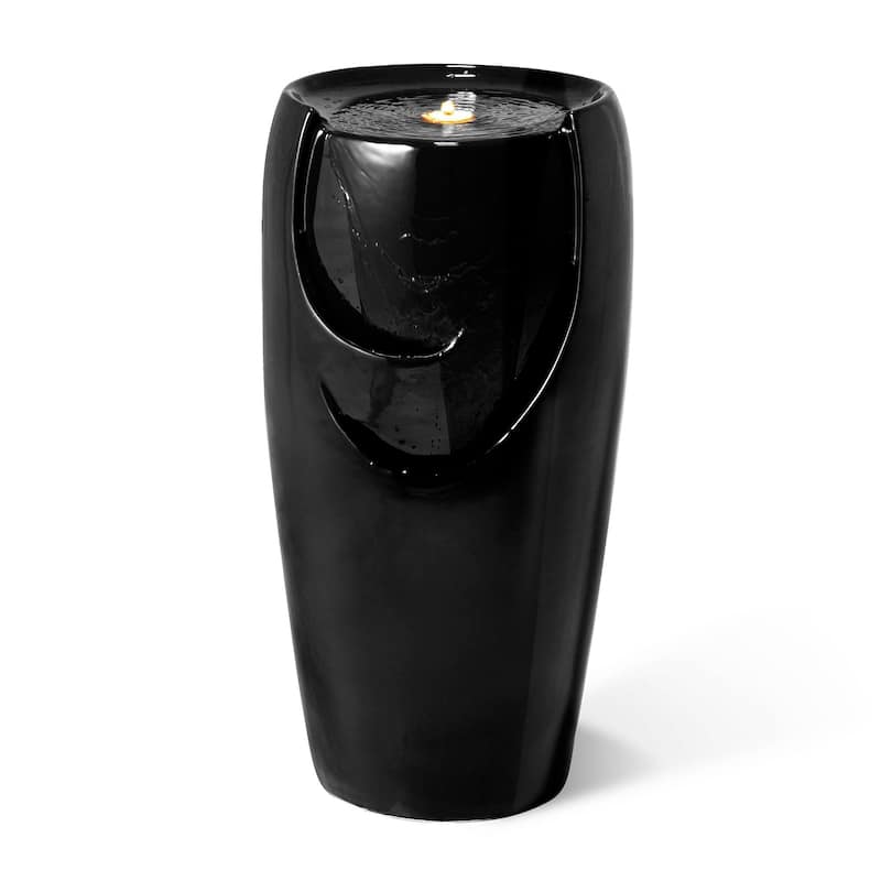 Glitzhome 30"H Oversized LED Ceramic Fountain
