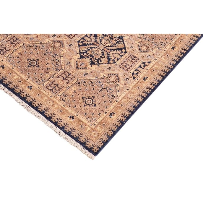 Boho Chic Ziegler Viviana Blue Beige Hand-knotted Wool Rug - 5'0" x 7'0"