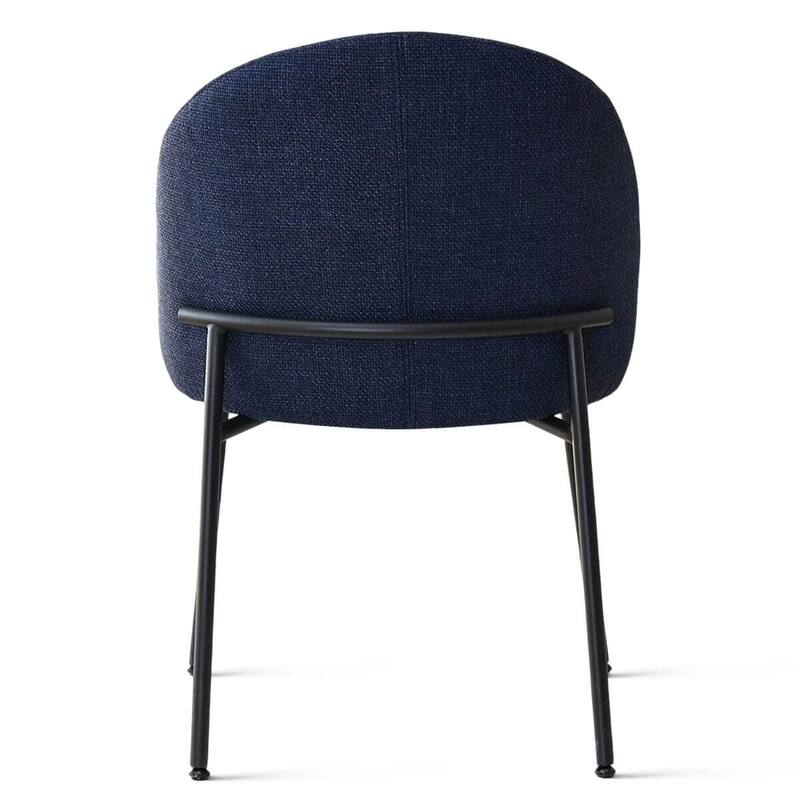 Modern Fabric Dining Chairs with Curved Back(Set of 2)