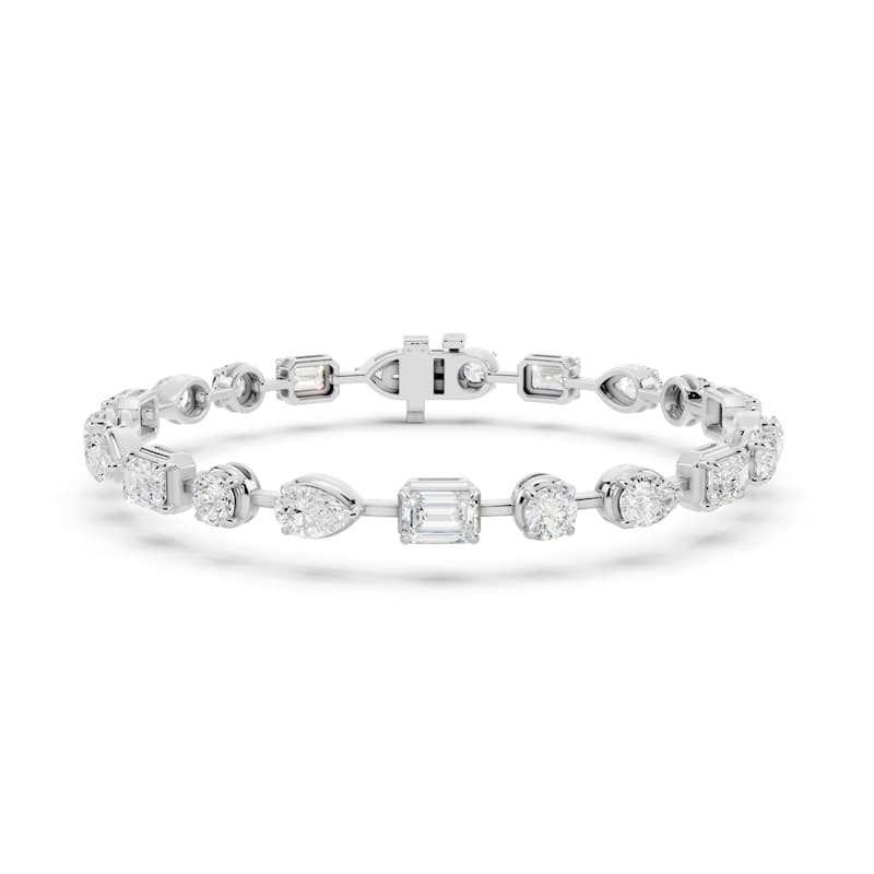 Auriya 14K Gold Lab Grown Diamond Fashion Tennis Bracelet 5 3/4 ct. tw. (E-F VS) - White