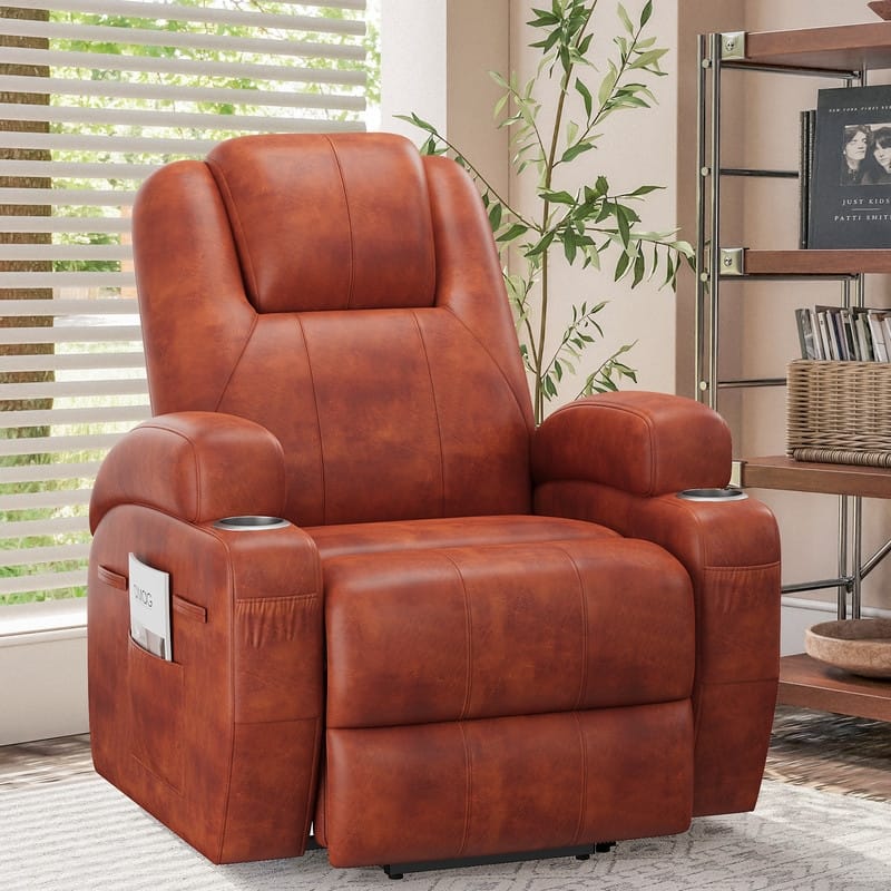 LACOO Power Lift Recliner PU Leather Reclining Chair with Massage